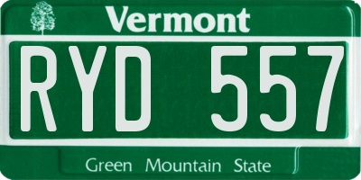 VT license plate RYD557