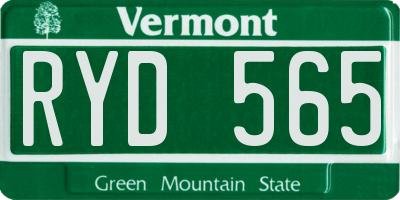 VT license plate RYD565