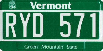 VT license plate RYD571