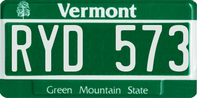VT license plate RYD573