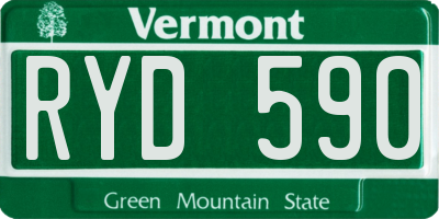 VT license plate RYD590