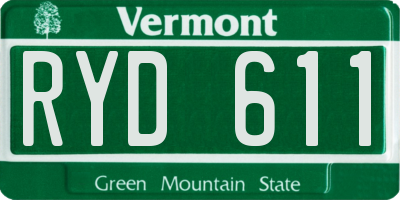 VT license plate RYD611