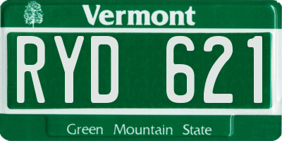 VT license plate RYD621