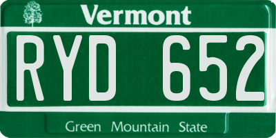 VT license plate RYD652