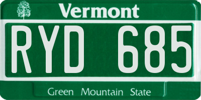 VT license plate RYD685