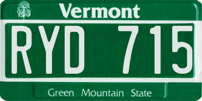 VT license plate RYD715
