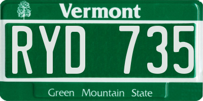 VT license plate RYD735