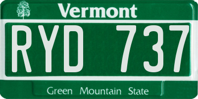 VT license plate RYD737