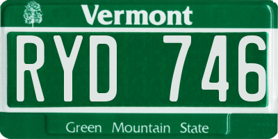 VT license plate RYD746