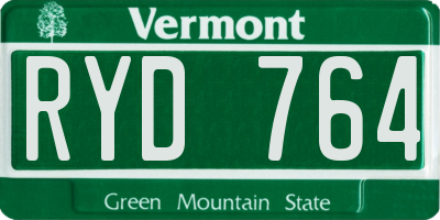 VT license plate RYD764