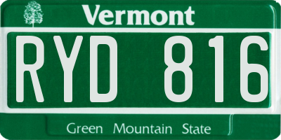 VT license plate RYD816