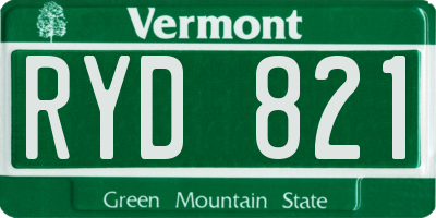 VT license plate RYD821