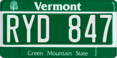 VT license plate RYD847