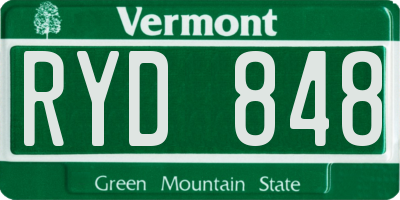 VT license plate RYD848