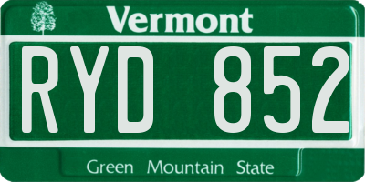VT license plate RYD852