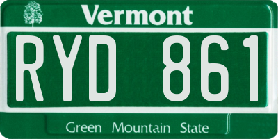VT license plate RYD861