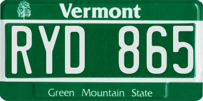 VT license plate RYD865