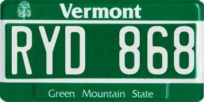 VT license plate RYD868