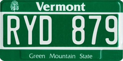 VT license plate RYD879
