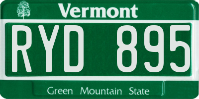 VT license plate RYD895
