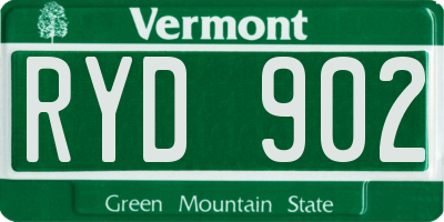 VT license plate RYD902