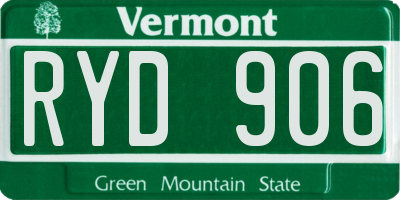 VT license plate RYD906