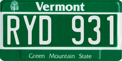 VT license plate RYD931
