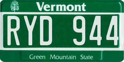 VT license plate RYD944