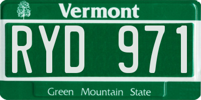 VT license plate RYD971