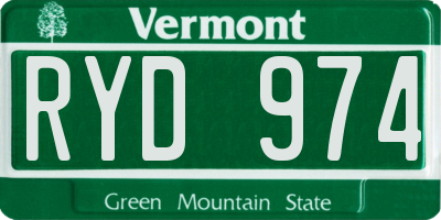 VT license plate RYD974
