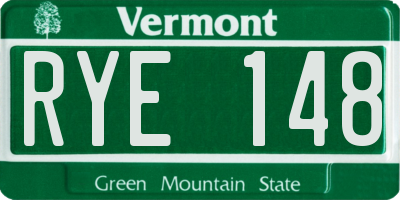 VT license plate RYE148