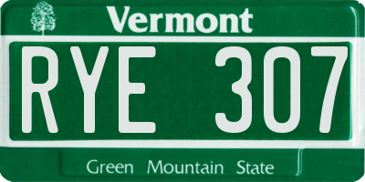 VT license plate RYE307
