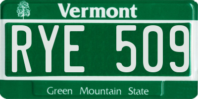 VT license plate RYE509