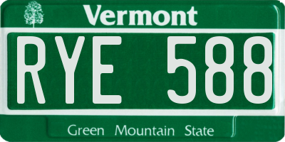 VT license plate RYE588