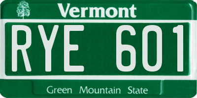 VT license plate RYE601