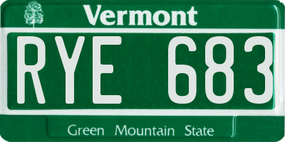 VT license plate RYE683