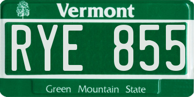 VT license plate RYE855