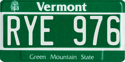 VT license plate RYE976