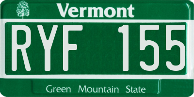 VT license plate RYF155