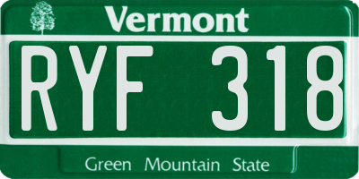 VT license plate RYF318