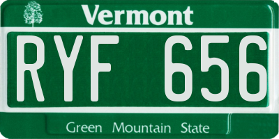 VT license plate RYF656
