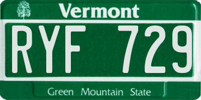 VT license plate RYF729