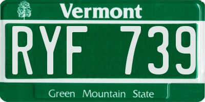 VT license plate RYF739
