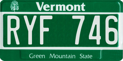VT license plate RYF746