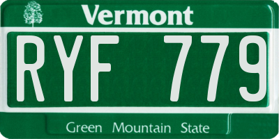 VT license plate RYF779