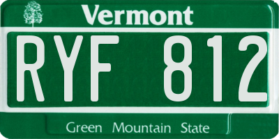 VT license plate RYF812