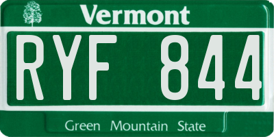 VT license plate RYF844