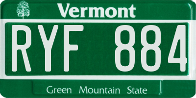VT license plate RYF884