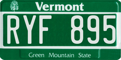 VT license plate RYF895