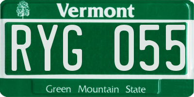 VT license plate RYG055